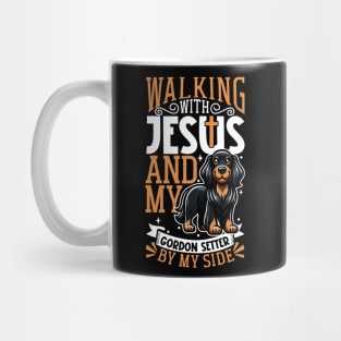 Jesus and dog - Gordon Setter Mug